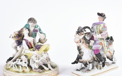 Two Dresden Porcelain Figural Groups, Sitzendorf and