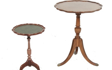 Two Federal Style Scalloped Top Tripod Tables