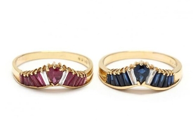 Two Gold and Gem-Set Rings, LeVian