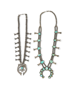 Two Navajo squash blossom necklaces