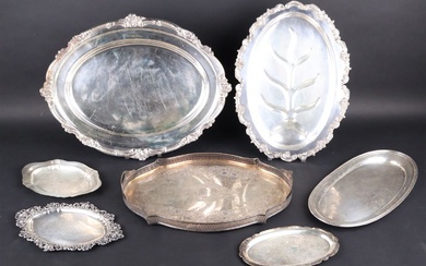 Two Sterling Silver Oval Trays