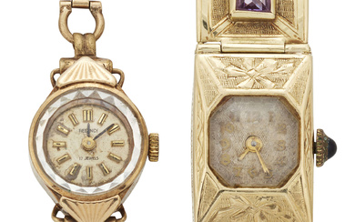 Two lady's mid-century watches, one with replaced later quartz movement,...