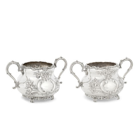 Two matching Victorian sugar bowls