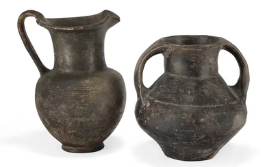 Two pottery North Italian pottery vessels, Circa 8th-6th Century B.C., One an...