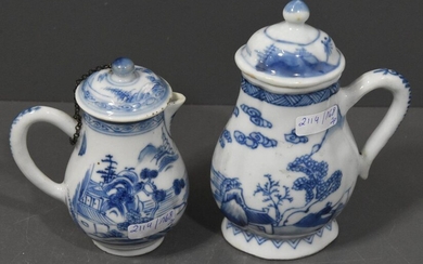 Two small Chinese porcelain jugs (Ht 13cm and ht 11cm)