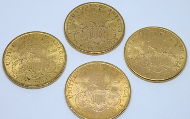 USA.Quatre pièces 20 dollars or. 1894 (x2)1899...