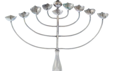 Upright Silver Hanukkah Lamp – Denmark, 19th Century or Early 20th Century