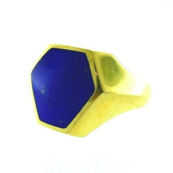 VINTAGE 14k Yellow Gold & Lapis Lazuli Ring