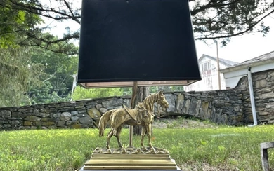 VINTAGE REGAL GILT BRASS HORSE LAMP