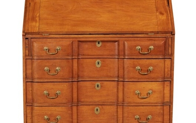Very Fine and Rare Chippendale Mahogany Block-Front Slant-Front Desk, attributed to Felix Huntington (1749–1823), Norwich, Connecticut, circa 1775-1790