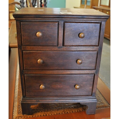 Victorian style hardwood miniature straight front chest of t...