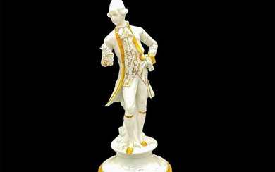 Vintage Capodimonte Style Porcelain Figurine, Man With Rose