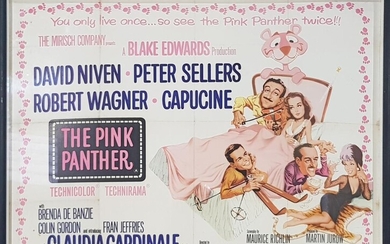 Vintage Framed Pink Panther Promotional Poster by United Artists for Strafford & Co. London (frame size - H:80 x W:105.5cm)