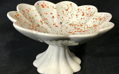 Vintage Hand Crafted Ceramic Pedestal Bowl