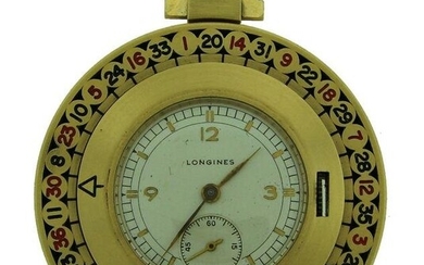 Vintage Longines 14k Yellow Gold Roulette Pocket Watch