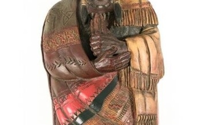 Vintage Native American Figural Cigar Box