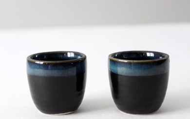 Vintage Studio Pottery Pair Cups Pair