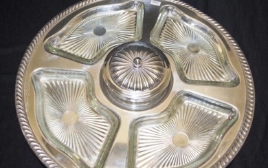Vintage segmented silver plated serving comport