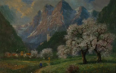 W. Eggert, Northern European School, late 19th/early 20th century- Landscape with flowering...