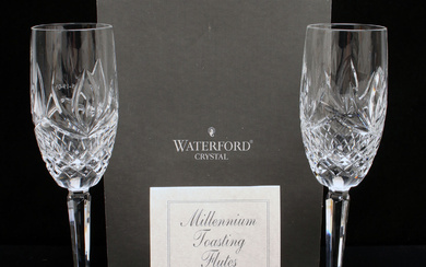 WATERFORD CRYSTAL MILLENNIUM TOASTING FLUTES IN BOX