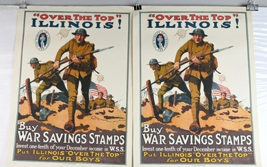 WW1 OVER THE TOP ILLINOIS POSTER LOT OF 2