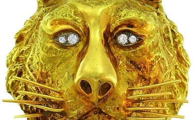 Wander Yellow Gold Leo Pendant Pin Brooch Zodiac Lion