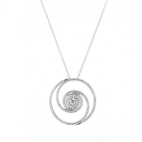 White Gold and Diamond Pendant with Sterling Silver