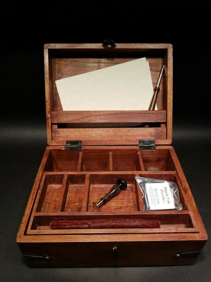 Wood Writing Set Desk Box