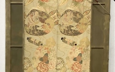 XL 7ft x 3ft Embroidered Asian Silk Textile Panel