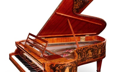 Y A RUSSIAN ROSEWOOD, GONCALO ALVES, TULIPWOOD AND MARQUETRY GRAND PIANO, THIRD QUARTER 19TH CENTURY