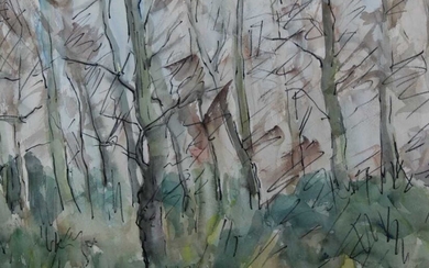 Yvres Rouvres (1910-1996) watercolour trees, together with a 1961 catalogue