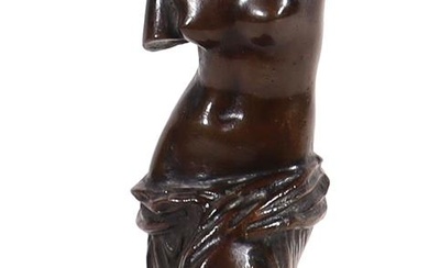 (-), anonieme meester, Venus, gepatineerde bronzen sculptuur