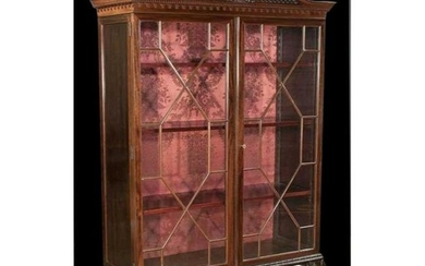 c.1890 Chippendale-style Mahogany Bookcase Cabinet