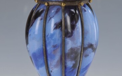 vase, Delatte, 1920s, multilayer glass in wrought...