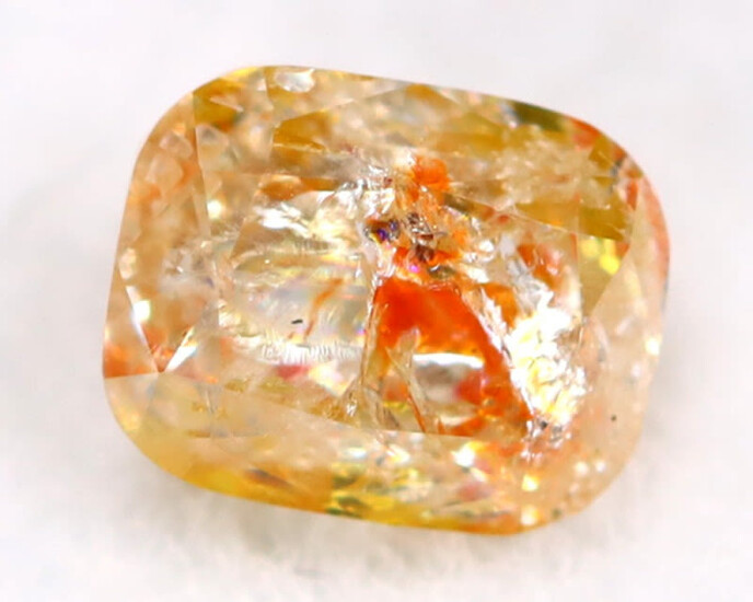 יהלום צהוב-כתום, 0.33 קראט, טבעי ללא כל טיפול, מיוחד. Natural Fancy Yellowish Orange Diamond Unheated / Untreated