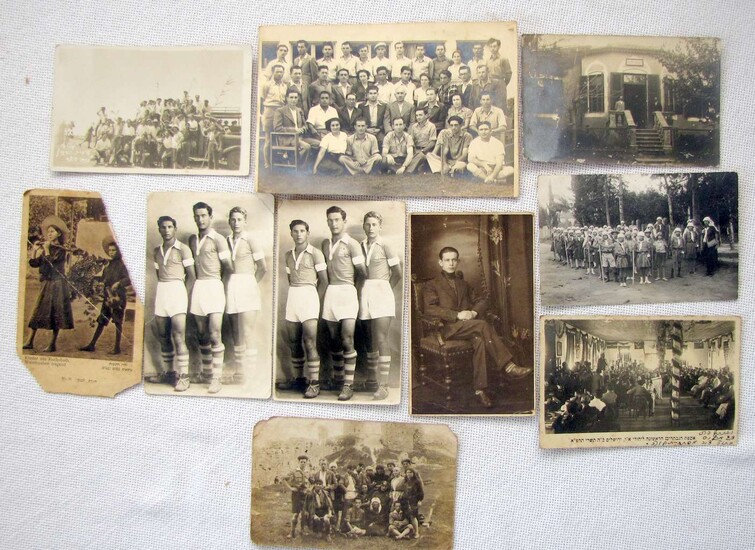 10 Antique Photos of a Machlis family from Petah-Tikva, Eretz Israel, 1920-30’s, signed in Hebrew & English