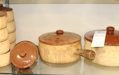 (10) Pottery Side Handle Crocks