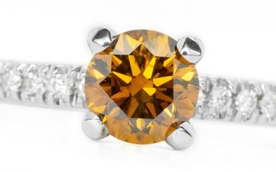 1.02 ct Natural Fancy Vivid Orange SI2 - - Ring White gold