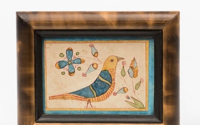American School, Mid-19th Century, Watercolor of a Bird and Flowers, Unsigned., Condition: Minor toning, not examined out of frame., Wa