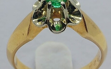 14 kt. Pink gold - Ring - 0.50 ct Emerald