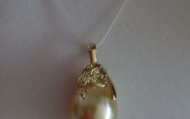 14 kt. Saltwater pearls, South sea pearl - Pendant