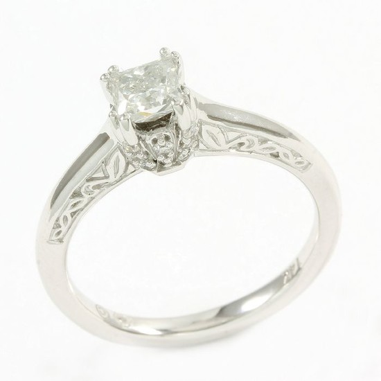 14 kt. White gold - Engagement Ring- 0.75 ct Diamond