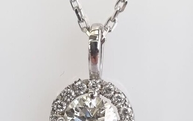 14 kt. White gold - Necklace with pendant - 0.71 ct Diamond - Diamonds