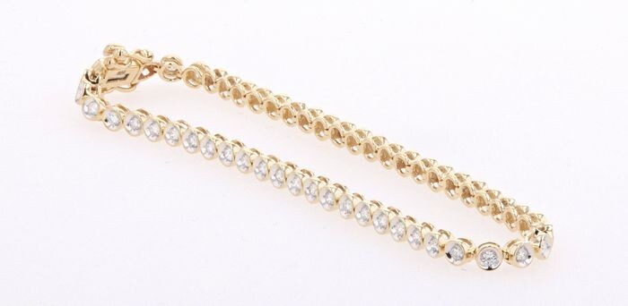 14 kt. Yellow gold - Bracelet - 1.00 ct Diamonds