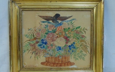 Drawing, Happy New Year, 1892, in gilt frame