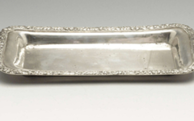 A George IV silver snuffer tray.