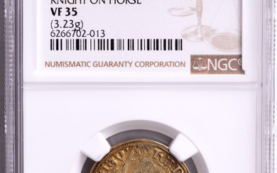 (1492-1538) Netherlands, Gelderland Florin Medieval Gold Coin, Knight on Horse (NGC VF35)