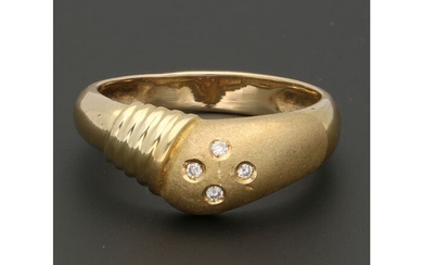 18 kt. Gold - Ring - 0.02 ct Diamond