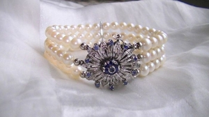 18 kt. White gold - Bracelet - Sapphires