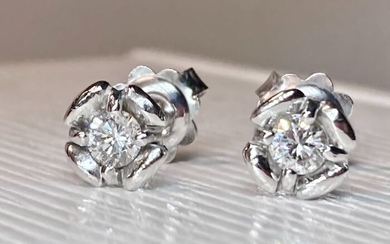 18 kt. White gold - Earrings - 0.50 ct Diamond - Diamonds